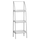 Bookshelves White Bookshelf - 12" x 16" x 48" White, Silver, Mdf, Metal - Bookshelf HomeRoots