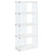 Bookshelves White Bookshelf - 12" x 24" x 58'.75" White, Clear, Particle Board, Tempered Glass - Bookcase HomeRoots