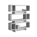 Bookshelves White Bookshelf - 12" x 47'.25" x 54'.75" Grey, White, Particle Board, Hollow-Core - Bookcase HomeRoots