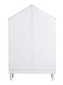 Bookshelves Wooden Bookshelf - 13" X 35" X 56" White Pink Wood Bookcase HomeRoots