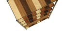 Bookshelves Wooden Bookshelf - 17" X 33" X 83" Metal Base Acacia Wood Bookshelf HomeRoots