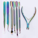 BORN PRETTY Nail Cuticle Pusher Tweezer Rainbow Cutter Nipper Clipper Dead Skin Remover Manicure Nail Art Tool-Pusher 2-JadeMoghul Inc.