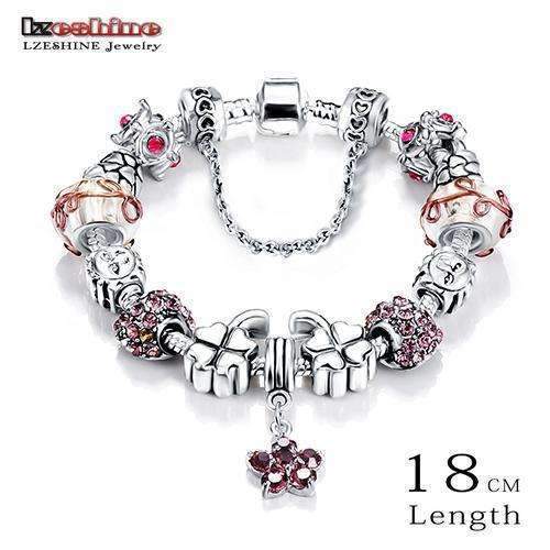 Bottom Price Promotion 2 Weeks LZESHINE Antique Silver Original Women Glass Charm Bracelet & Bangle Fit Charm Bracelet-PCBR0056 18cm-JadeMoghul Inc.