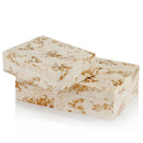 Boxes Wooden Box - 6" x 10" x 3" Natural & Gold, Bone - Boxes Set of 2 HomeRoots