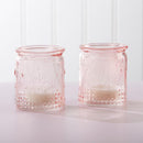 Boy Wedding / Ring bearer Vintage Pink Glass Tea Light Holder (Set of 4) Kate Aspen