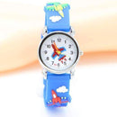 Boys 3D Cartoon Silicone Quartz 3 D Aircraft Wrist Watch-dark blue-JadeMoghul Inc.