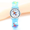 Boys 3D Cartoon Silicone Quartz 3 D Aircraft Wrist Watch-sky blue-JadeMoghul Inc.