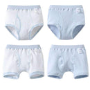 Boys 4 Pcs Soft Organic Cotton Briefs And Boxers Set-Blue-3T-JadeMoghul Inc.
