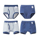 Boys 4 Pcs Soft Organic Cotton Briefs And Boxers Set-Navy-3T-JadeMoghul Inc.