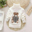 Boys Cable Knit Bear Design Pullover Turtleneck Sweater-picture color 3-9M-JadeMoghul Inc.