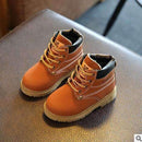Boys Casual PU Leather Lace Up Boots-brown fur-11-JadeMoghul Inc.