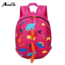 Boys Cute Cartoon Dinosaur Backpack-Pink-JadeMoghul Inc.