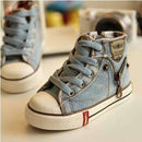 Boys Denim Canvas Running shoes With Zipper Closure-Light blue-8.5-JadeMoghul Inc.