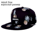 Boys Fruit Pattern Snapback Baseball Cap-Adult Black BoLuo-JadeMoghul Inc.