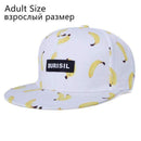 Boys Fruit Pattern Snapback Baseball Cap-Adult White Banana-JadeMoghul Inc.