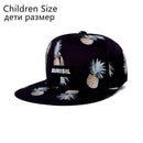 Boys Fruit Pattern Snapback Baseball Cap-Children Black BoLuo-JadeMoghul Inc.