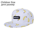 Boys Fruit Pattern Snapback Baseball Cap-Children White Banan-JadeMoghul Inc.