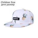 Boys Fruit Pattern Snapback Baseball Cap-Children White BoLuo-JadeMoghul Inc.