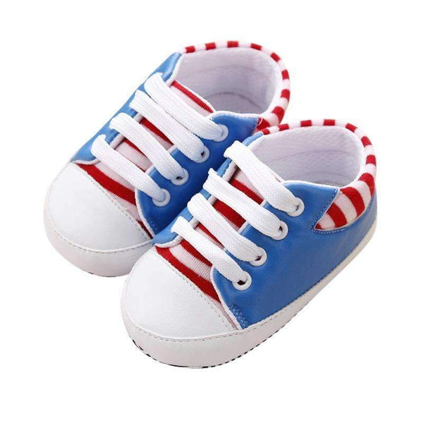 Boys / Girls Striped Canvas Shoes-Blue-3-JadeMoghul Inc.