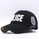 Boys High Quality Cotton Embroidered Police Baseball Caps-Black and White-JadeMoghul Inc.