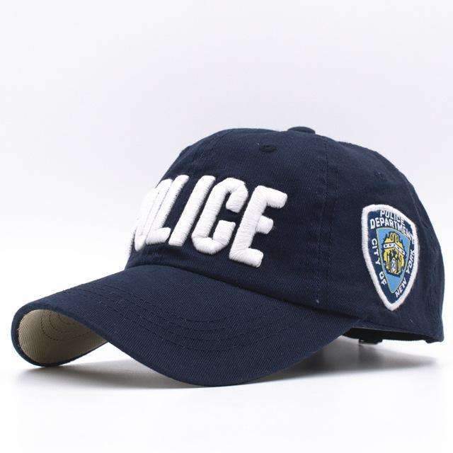 Boys High Quality Cotton Embroidered Police Baseball Caps-Dark Blue-JadeMoghul Inc.