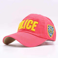 Boys High Quality Cotton Embroidered Police Baseball Caps-Watermelon Red-JadeMoghul Inc.