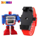 Boys LED Digital Detachable Robot Transformation Wristwatch-Blue-JadeMoghul Inc.