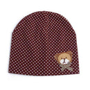 Boys Polka Dot Bear Print Cotton Beanie Hat-C-JadeMoghul Inc.
