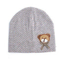 Boys Polka Dot Bear Print Cotton Beanie Hat-H-JadeMoghul Inc.