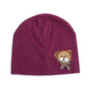 Boys Polka Dot Bear Print Cotton Beanie Hat-JR-JadeMoghul Inc.