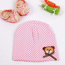 Boys Polka Dot Bear Print Cotton Beanie Hat-P-JadeMoghul Inc.