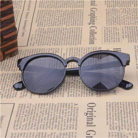 Boys Round shape Aviator Style Sun Glasses With 100% UV 400 Protection-Black-JadeMoghul Inc.