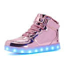 Boys USB Charging LED Light Up Shoes-Black-10.5-JadeMoghul Inc.