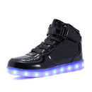 Boys USB Charging LED Light Up Shoes-Black-10.5-JadeMoghul Inc.