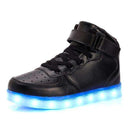 Boys USB Charging LED Light Up Shoes-Black-10.5-JadeMoghul Inc.