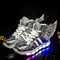 Boys USB Charging LED Light Up Shoes With Wing Design-White 1-1-JadeMoghul Inc.