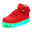 Boys USB Charging LED Light Up Shoes With Wing Design-White 1-1-JadeMoghul Inc.