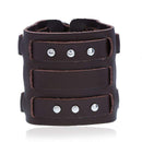 Bracelets Punk Men Fashion Exaggerated Widening Leather Bracelet TIY