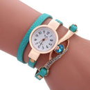 Bracelets Shiny Rhinestone Decor PU Band Women Wrapped Bracelet Watch TIY