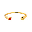 Bracelets Simple Heart Enameled Women Sweet Cuff Bangle TIY