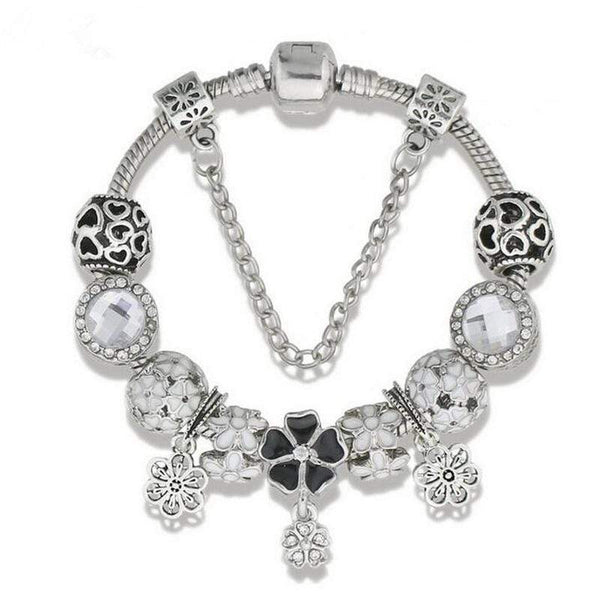 Women Vintage Classic Style DIY Alloy Crystal Beads Bracelet