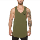 Brand mens sleeveless t shirts Summer Cotton Male Tank Tops gyms Clothing Bodybuilding Undershirt Golds Fitness tanktops tees-ArmyGreen01-L-JadeMoghul Inc.