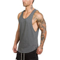 Brand mens sleeveless t shirts Summer Cotton Male Tank Tops gyms Clothing Bodybuilding Undershirt Golds Fitness tanktops tees-Dark Grey-L-JadeMoghul Inc.