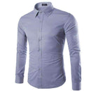 Brand White Men Shirt Long Sleeve Chemise Homme 2016 Fashion Business Design Mens Slim Fit Dress Shirts Casual Camisa Social-Gray-S-JadeMoghul Inc.