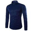 Brand White Men Shirt Long Sleeve Chemise Homme 2016 Fashion Business Design Mens Slim Fit Dress Shirts Casual Camisa Social-Navy Blue-S-JadeMoghul Inc.