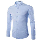 Brand White Men Shirt Long Sleeve Chemise Homme 2016 Fashion Business Design Mens Slim Fit Dress Shirts Casual Camisa Social-Sky Blue-S-JadeMoghul Inc.