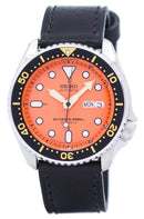 Seiko Automatic Diver's Ratio Black Leather SKX011J1-LS8 200M Men's Watch