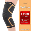 Breathable warmth Kneepad winter sports safety Knee Pads Training Elastic Knee Support knee protect 1pcs-Yellow-L-JadeMoghul Inc.