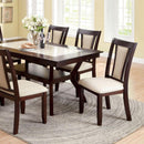 Brent Two Color Dining Table, Dark Cherry & Ivory Finish-Dining Tables-Dark Cherry & Ivory-Faux Marble, Solid Wood, Wood Veneer & Others-JadeMoghul Inc.