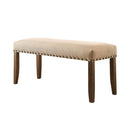 Brentford Transitional Bench-Accent and Storage Benches-Ivory Fabric-Fabric Solid Wood Wood Veneer & Others-JadeMoghul Inc.